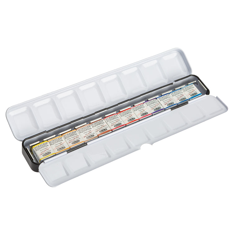 Schmincke HORADAM Watercolor 12 Half Pan Set, Monorail Box Hazel