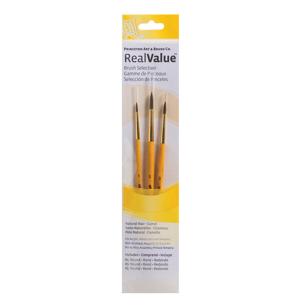 Princeton RealValue Brush Set of 4 - Brown Label Synthetic Golden Takl –  Opus Art Supplies
