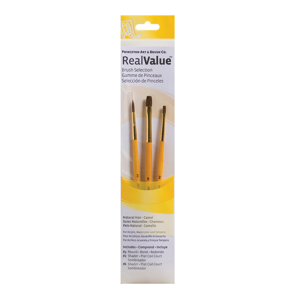 Princeton Real Value Series 9100 Paint Brush Sets for Acrylic Oil &  Watercolor Painting Syn-Gold Taklon (Rnd 1 6 12 Liner 2 ANG Shader 1/2 Wash  3/4)