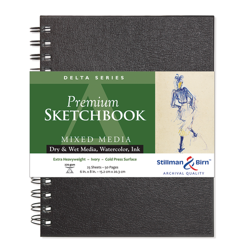 Stillman & Birn Delta Series Softcover Sketchbook, 8 x 10, 270 GSM (Extra  Heavyweight), Ivory Paper, Cold Press Surface