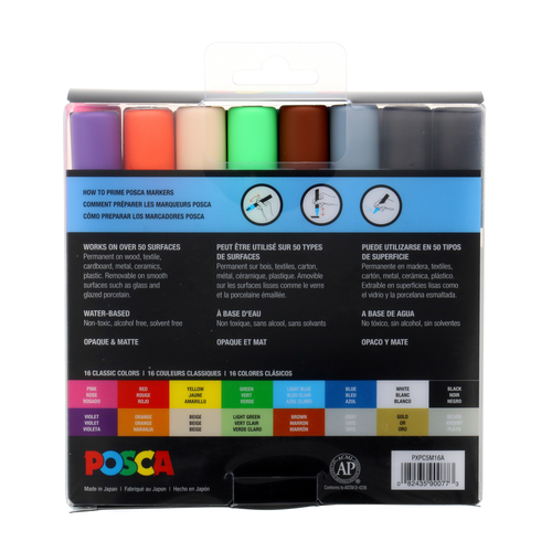 POSCA Paint Markers, 8 Color Fine Tip Set – ARCH Art Supplies