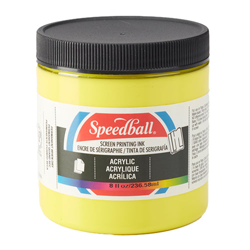 Speedball Fabric Screen Printing Ink 8 oz. - Night Glo Yellow