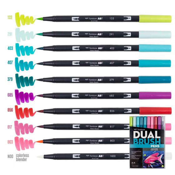 Tombow Dual Brush Pen 10-Piece Sets - Meininger Art Supply