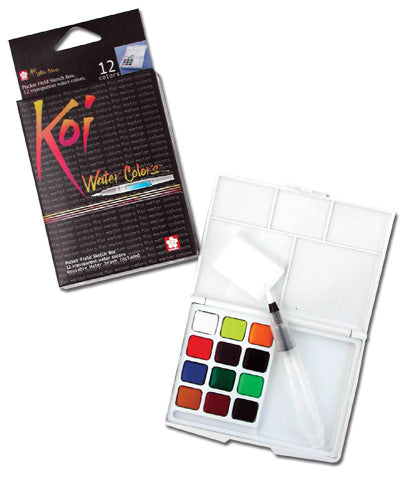 Sakura KOI Watercolors- 12-Color Pocket Field Sketch Box
