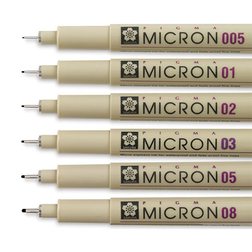 Sakura Pigma Micron 6 Pen Set (005 to 08, Black) – ARCH Art Supplies