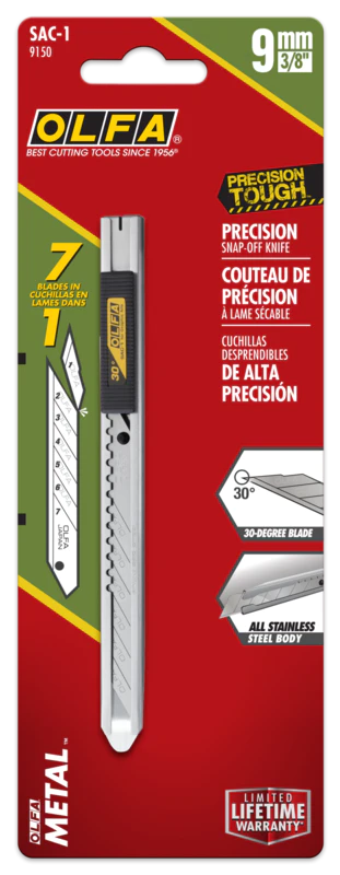OLFA SAC-1 9mm Stainless Steel Auto Lock Graphics Knife