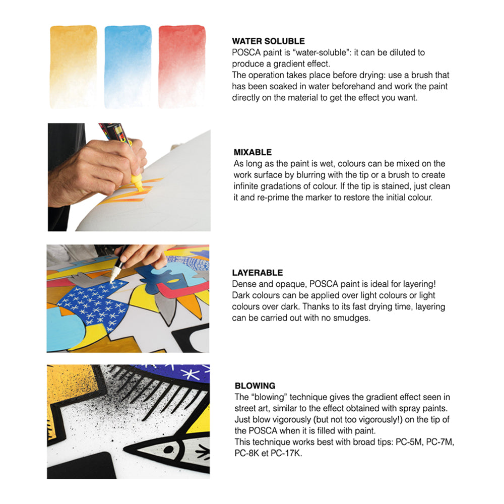 POSCA Paint Markers *Soft Colors* 8 Color Fine Tip Set