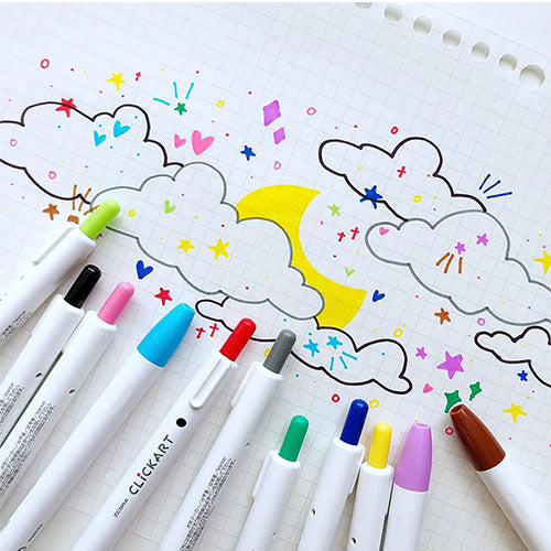 Zebra ClickArt Click Marker - Set of 12 Colors - Pastel