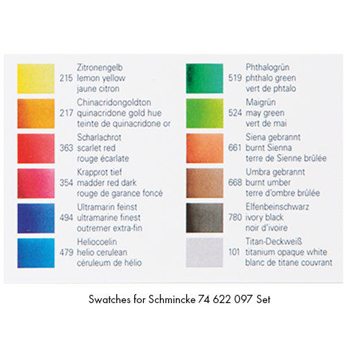 Schmincke Horadam Aquarell Watercolor Pans - Seascape Colors, Set of 12, Half Pans