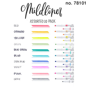 Zebra Mildliner Double-Sided Creative Highlighters, 10 count sets/ No. 78101 or No. 78501