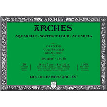 Arches Watercolor Block 140LB, Natural White, Cold Press in Various Sizes