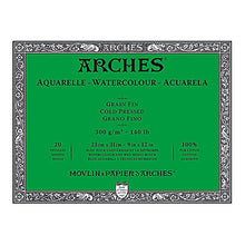 Arches Watercolor Block 140LB, Natural White, Cold Press in Various Sizes