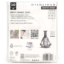 Zebra Mildliner Double-Sided Creative Highlighters, 10 count sets/ No. 78101 or No. 78501
