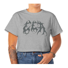 CCA Metal Crop Top Tee, Heather Grey