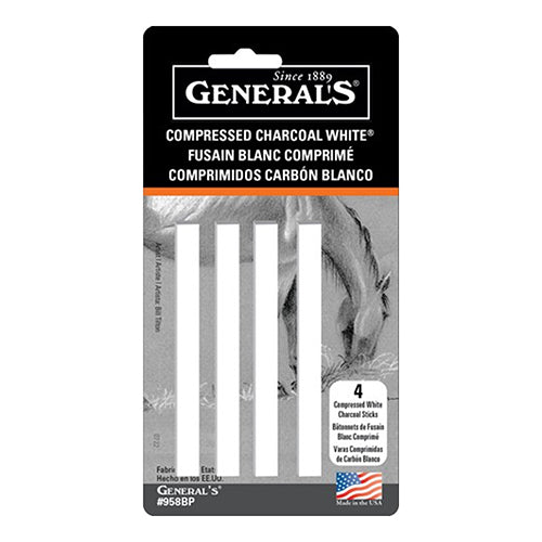 General's Compressed White Charcoal, 4 pack