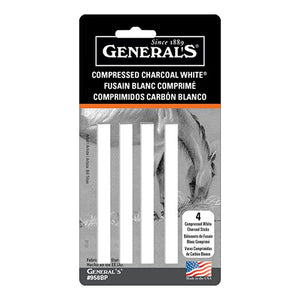 General's Compressed White Charcoal, 4 pack