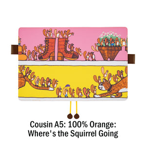 Hobonichi Techo Cousin Book and Cover, A5, 100%ORANGE: Where’s the Squirrel Going
