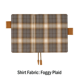 Hobonichi Original Book and Cover, A6, Shirt Fabric: Foggy Plaid