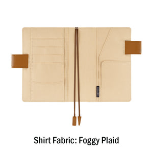 Hobonichi Original Book and Cover, A6, Shirt Fabric: Foggy Plaid