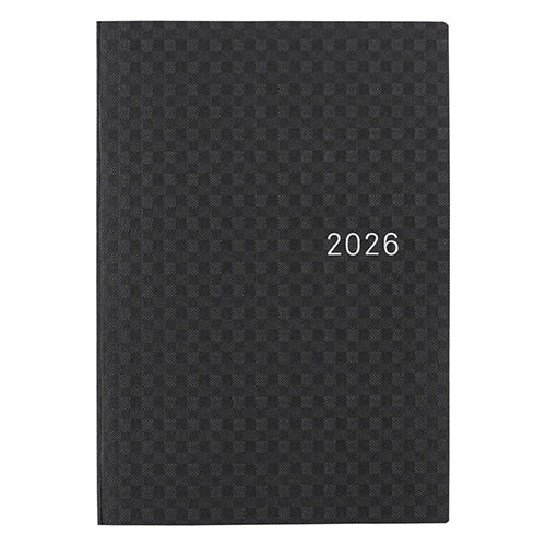 Hobonichi Techo HON 2026, A6, Paper Series Black Gingham Daily / ENG Jan start