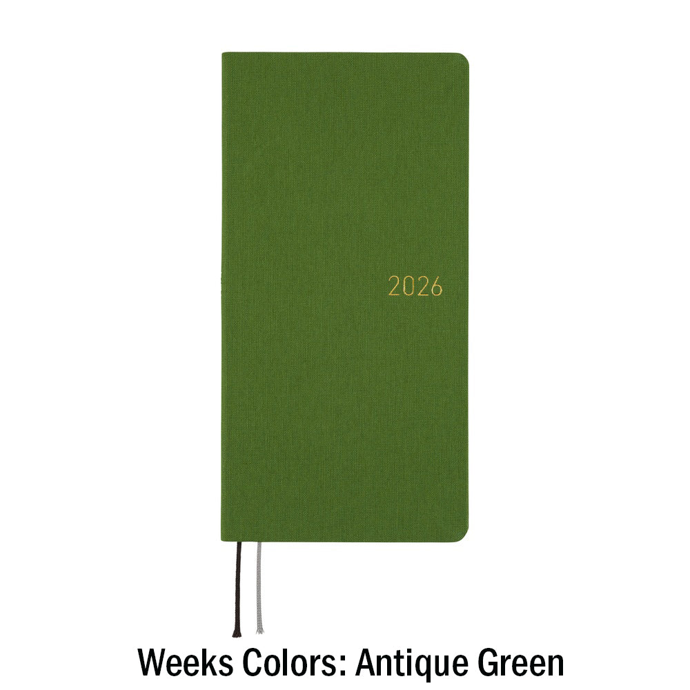 Hobonichi Techo Weeks 2026 - Colors: Antique Green