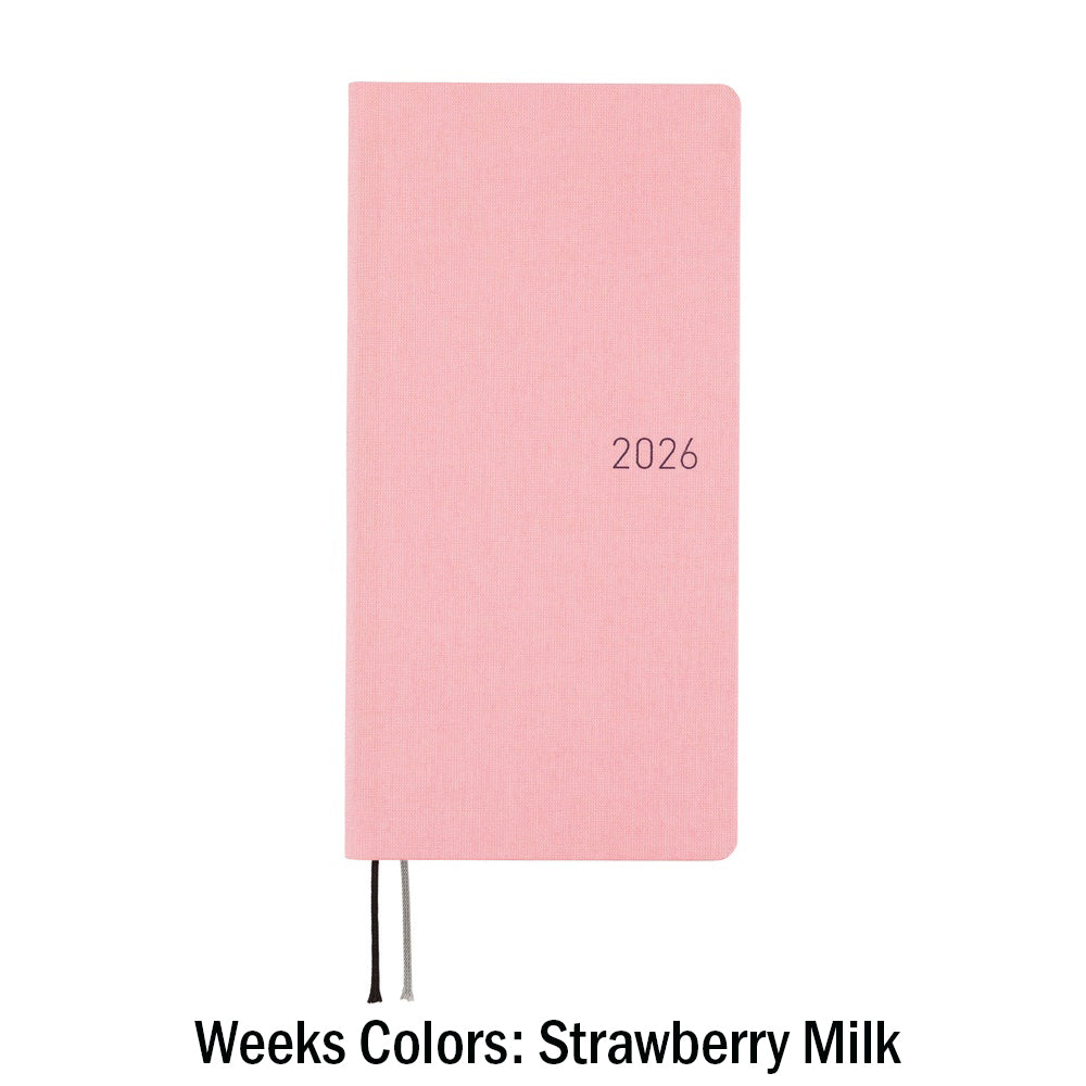 Hobonichi Techo Weeks 2026 - Colors: Strawberry Milk