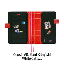 Hobonichi Techo Cousin Book and Cover, A5, Yumi Kitagishi: White Cat’s Daily Life