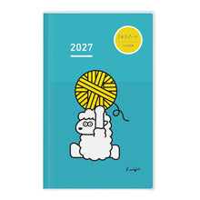 Jibun Techo DAYs mini 2027 B6 Slim January Start Blue Sheep Pattern