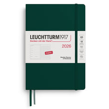 LEUCHTTURM1917 A5 Weekly Planner + Notebook 2026, Forest Green