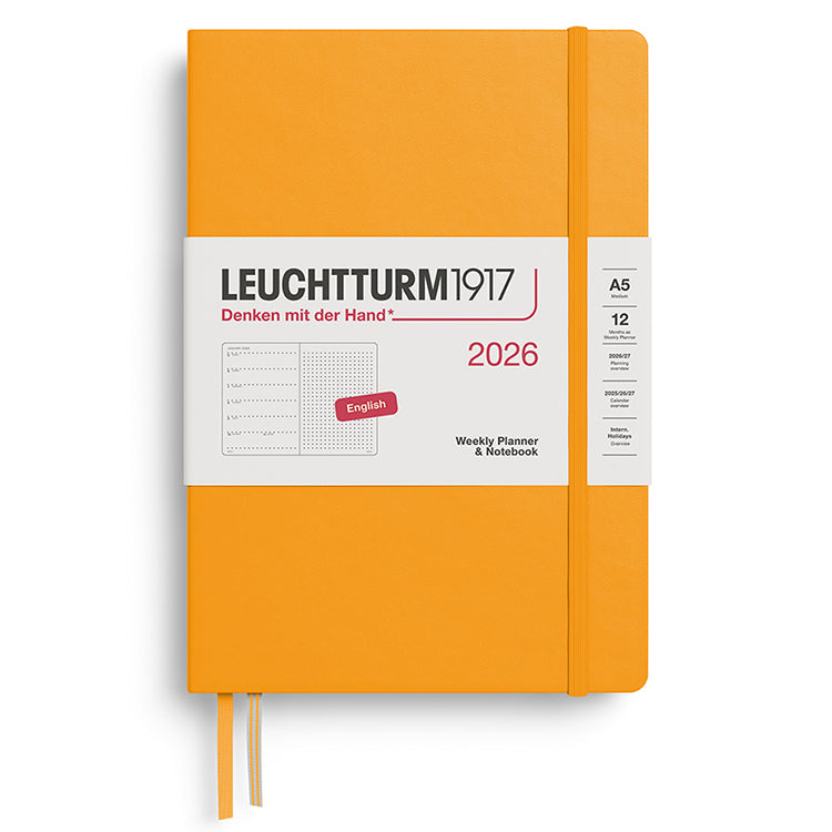LEUCHTTURM1917 A5 Weekly Planner + Notebook 2026, Rising Sun