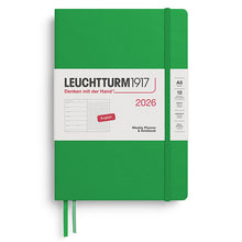 LEUCHTTURM1917 A5 Weekly Planner + Notebook 2026, Spring Green