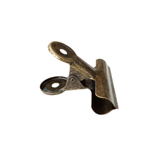 Metal Binder Clip in Antiqued Brass Finish in 2 sizes