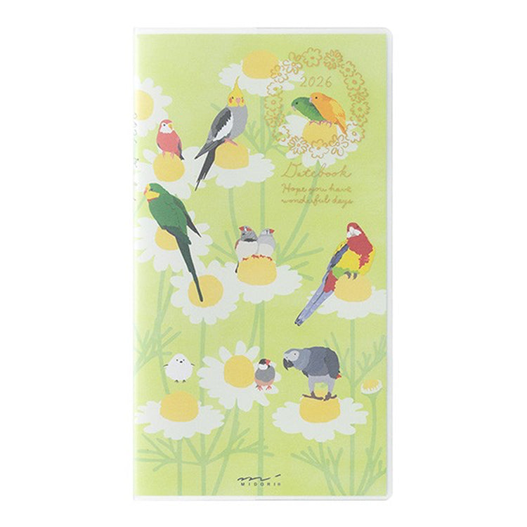 Midori 2026 Slim Pocket Diary (Monthly) Bird