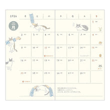 Midori 2026 Slim Pocket Diary (Monthly) Cat