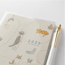 Midori 2026 A6 Pocket Diary Monthly/Weekly Cat