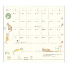 Midori Pocket Diary Slim Cat 2027