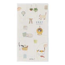 Midori Pocket Diary Slim Cat 2027