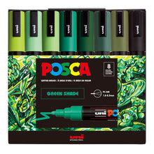 POSCA Paint Markers, Green Shades, PC-5M Medium Set of 8