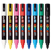 POSCA Paint Markers, PC-5M Medium Set of 8, Primary Colors