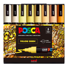POSCA Paint Markers, Yellow Shades, PC-5M Medium Set of 8