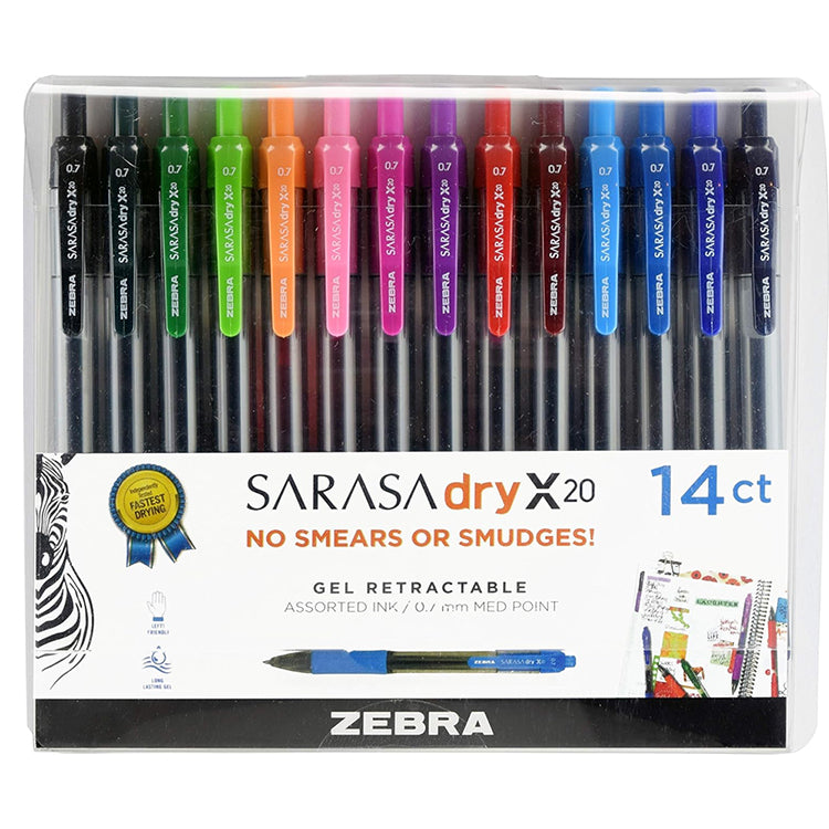 Zebra Sarasa Dry X20, 14 Count Set