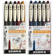 Sarasa Zebra Vintage Pen set of 5 in Light or Dark