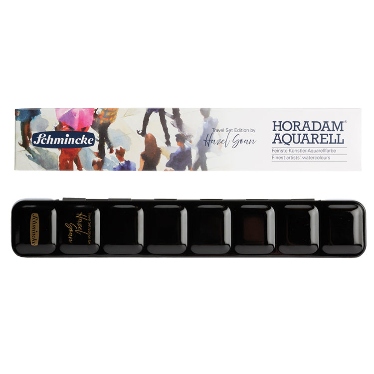 Schmincke HORADAM Watercolor 12 Half Pan Set, Monorail Box Hazel