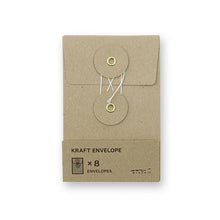 TRAVELER's Small Brown Kraft Envelopes with String Closure set/8