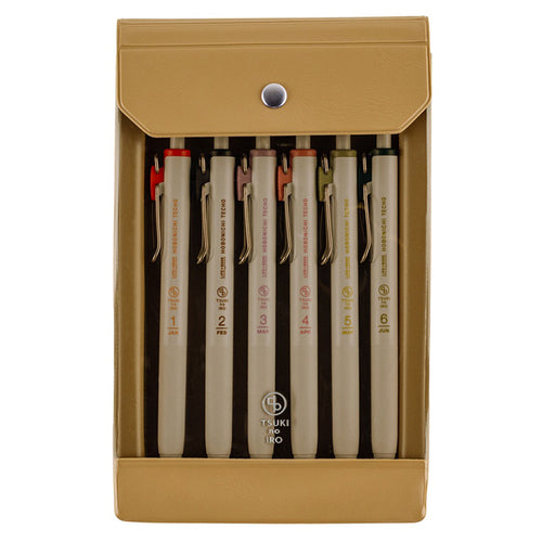 TSUKI no IRO: Uniball One 0.38mm - Set of 6 with Case January-June Set