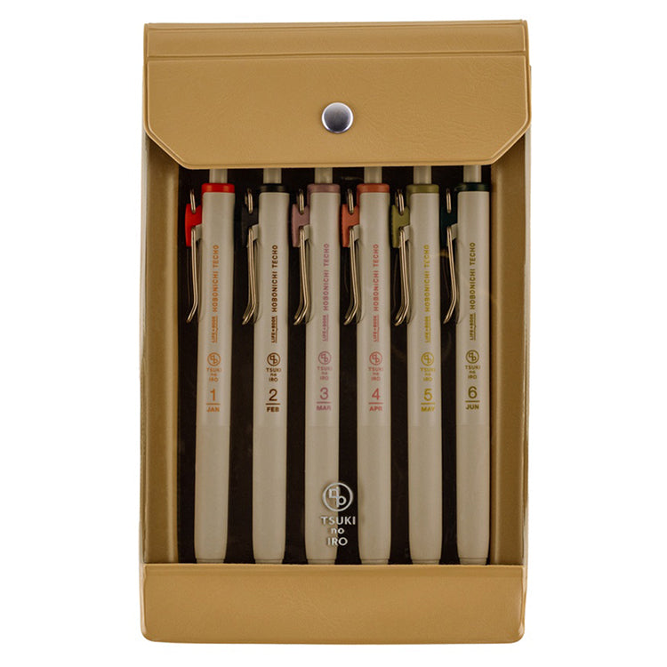 TSUKI no IRO: Uniball One 0.38mm - Set of 6 with Case January-June Set