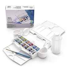 Winsor & Newton Cotman Field Travel Box, 12 Half Pan Set