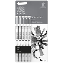 Winsor & Newton Black Fineliner Pens Set - Assorted Set