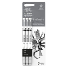 Winsor & Newton Black Fineliner Pens Set - 0.5, 0.8, 1.0