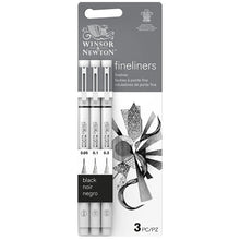 Winsor & Newton Black Fineliner Pens Set - 0.05, 0.1, 0.3